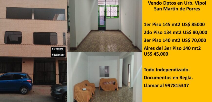 Vendo Departamentos en San Martin de Porres