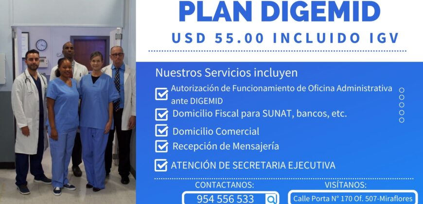 ALQUILO NUEVA OFICINA VIRTUAL CON DIGEMID