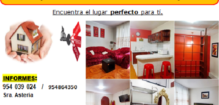 ALQUILAMOS LINDO DEPARTAMENTO DUPLEX AMOBLADO INDEPENDIENTE PARA PERUANOS Y EXTRANJEROS EN SANTIAGO DE SURCO 954039024