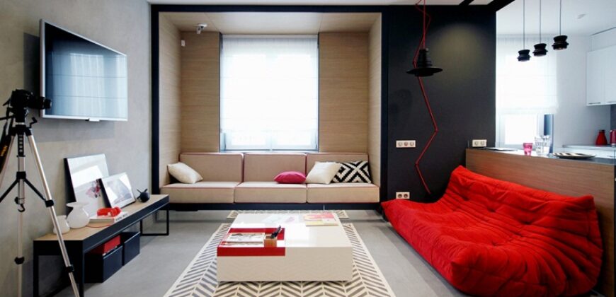 Apartamento de lujo de una habitación con balcón