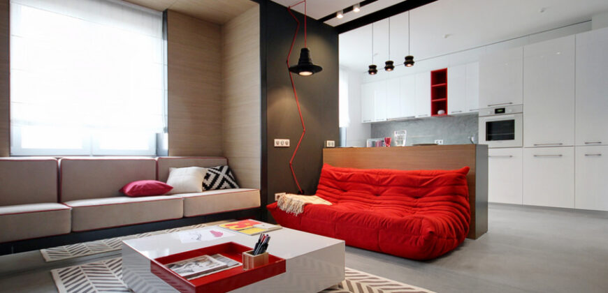 Apartamento de lujo de una habitación con balcón