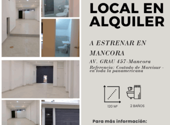 🏢 LOCAL COMERCIAL EN ALQUILER – A ESTRENAR EN MÁNCORA 🏝️